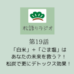 白米にごま塩がアナタの未来を救う？！松炭で更にデトックス効果！